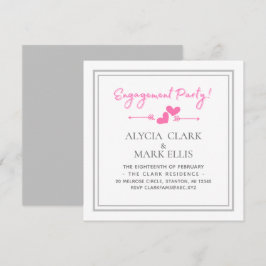 Invitation Simple Hearts Engagement Party