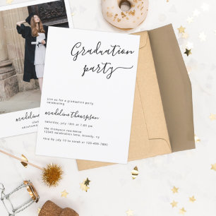 Invitation Simple High School College Photo Party