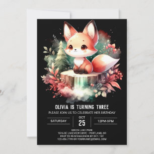 Invitation Simple Imaginaire Fox Anniversaire numérique