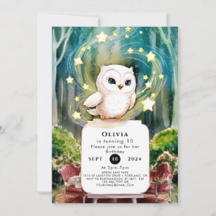 Invitation Simple Into the Woods Owl Birthday