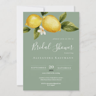 Invitation Simple Italia Lemon Calligraphy Fête des mariées
