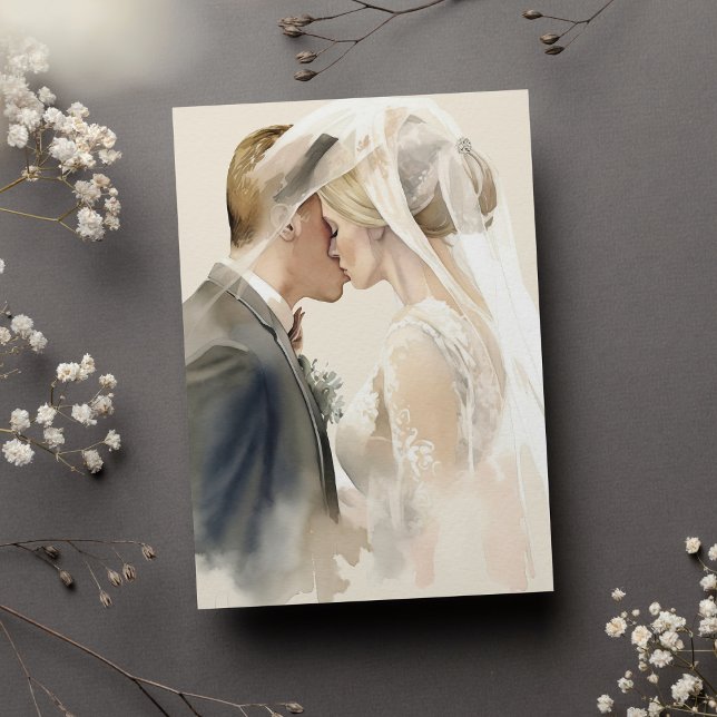 Invitation Simple ivoire gris blanc couple photo mariage (Simple ivory gray white couple photo wedding)