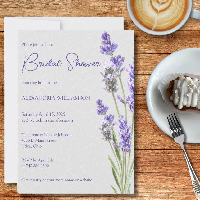 Invitation Simple Lavande Bridal Shower  (Créateur téléchargé)