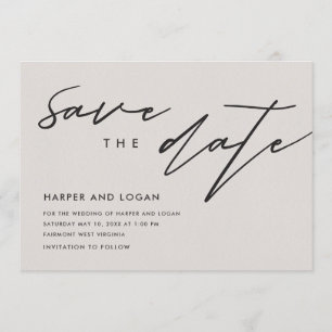 Invitation Simple ligne de travail Enregistrer la date