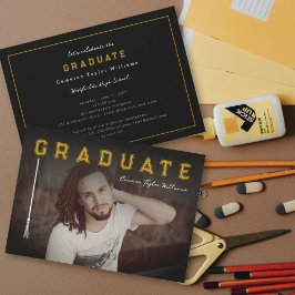 Invitation Simple Line Graduate Modern Photo Graduate Party