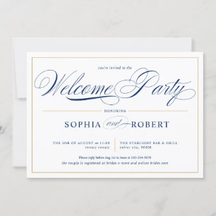 Invitation Simple Lines Calligraphie Élégante Bienvenue Party
