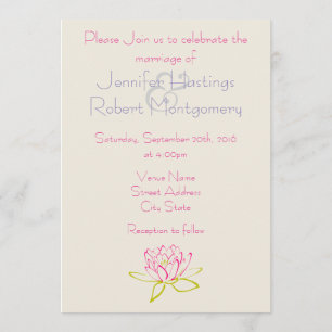 Invitation Simple Lotus Flower / Mariage Fleur de Lotus