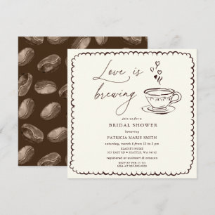 Invitation Simple Love is Brewing Coffee Baby Shower Mariage
