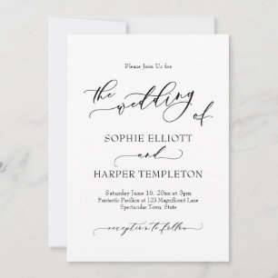 Invitation Simple Luxe Calligraphie Le Mariage De