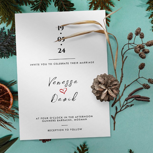 Invitation Simple Main Tiré Coeur Le Mariage De L'Invitation (Créateur téléchargé)