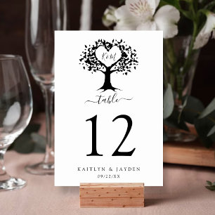 Invitation Simple Mariage de l'arbre cardiaque du Monogramme 