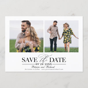 Invitation Simple Mariage Élégant Enregistrer La Date 2 Photo