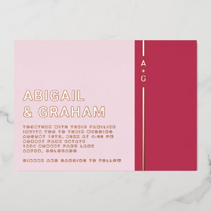 Invitation simple Mariage moderne Foil