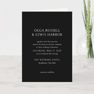 Invitation Simple Mariage Moderne Noir