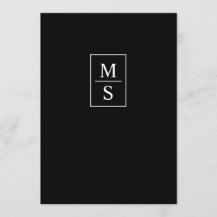 Invitation Simple mariage monochrome noir et blanc