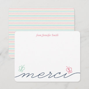 Invitation Simple Merci Butterfly
