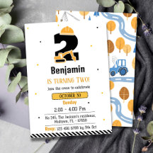 Simple mignon camion de construction enfants 2e an