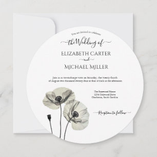 Invitation Simple minimalisme élégant Papillons noirs et blan