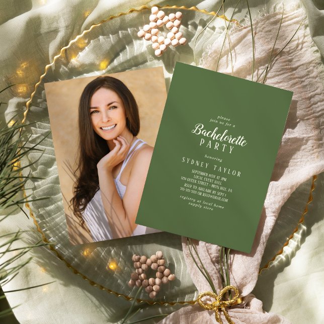 Invitation Simple Minimaliste|Bachelorette photo en mode fonc (Créateur téléchargé)