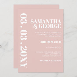 Invitation Simple minimaliste Blush Mariage moderne