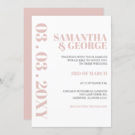 Invitation Simple minimaliste Blush Mariage moderne