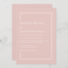 Invitation Simple minimaliste Blush Mariage moderne