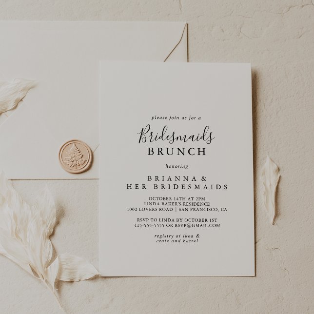 Invitation Simple minimaliste Bridesmaitres Brunch Douche (Créateur téléchargé)