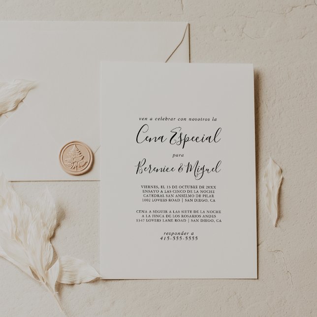 Invitation Simple minimaliste Cena Especial (Créateur téléchargé)