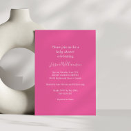Invitation Simple minimaliste Cute Baby shower rose chaud