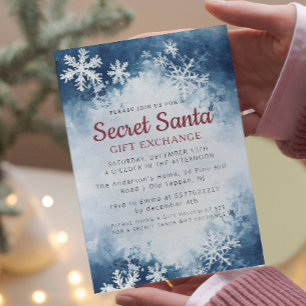 Invitation Simple minimaliste hiver secret Père Noël fête de 