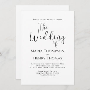 Invitation Simple minimaliste Modèle de calligraphie de texte