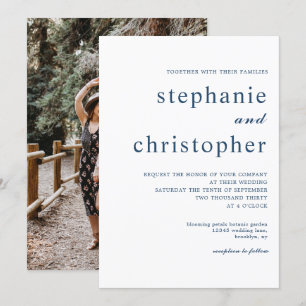 Invitation Simple minimaliste moderne Mariage photo