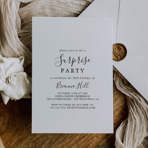 Invitation Simple minimaliste Parti surprise