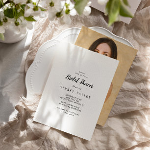 Invitation Simple Minimaliste Photo Bridal