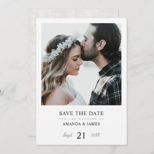 Invitation Simple Modern Rustic Photo Enregistrer la date