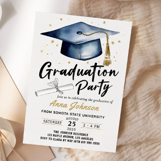 Invitation Simple Modern Script Class of '26 Graduation Party