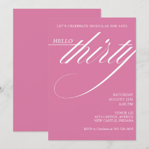 Invitation Simple Moderne 30e Anniversaire