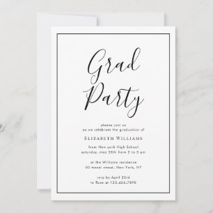 invitation simple moderne à la fête de graduation