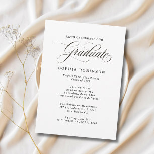 Invitation Simple Moderne Calligraphie Parti de Graduation