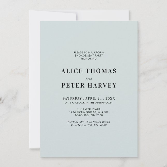 Invitation simple moderne de monogramme pour une f (Devant)