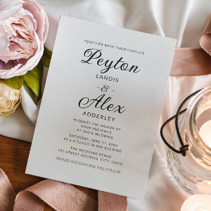 Invitation Simple moderne Elegant Cream Bride Mariage de cham
