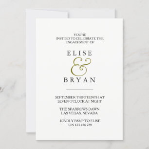 Invitation simple moderne Elegant Engagement Party