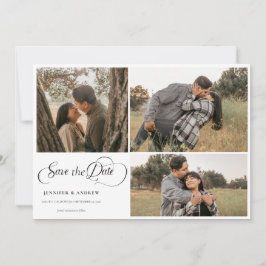 Invitation Simple Moderne Élégant | Photo Enregistrer la Date