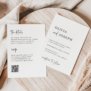 Invitation Simple, moderne et minimaliste   Tout en un Mariag