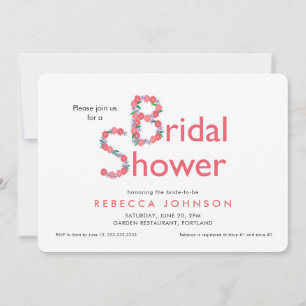 Invitation Simple Moderne Fête de Mariage Florale