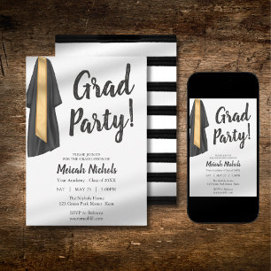 Invitation Simple Moderne Graduation Lycée ColIege