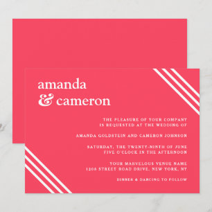 Invitation Simple moderne Mariage de corail brillant
