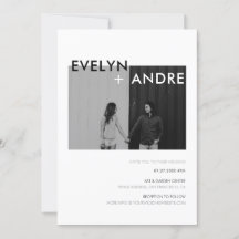 Simple moderne Mariage photo noir et blanc
