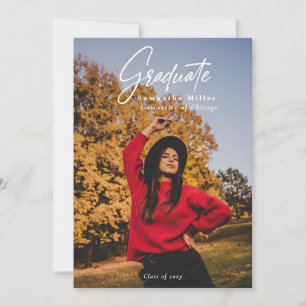 Invitation Simple Moderne Minimaliste  2 Photo Graduation