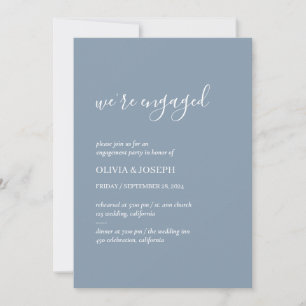 Invitation Simple Moderne Minimaliste Fête de Fiançailles B